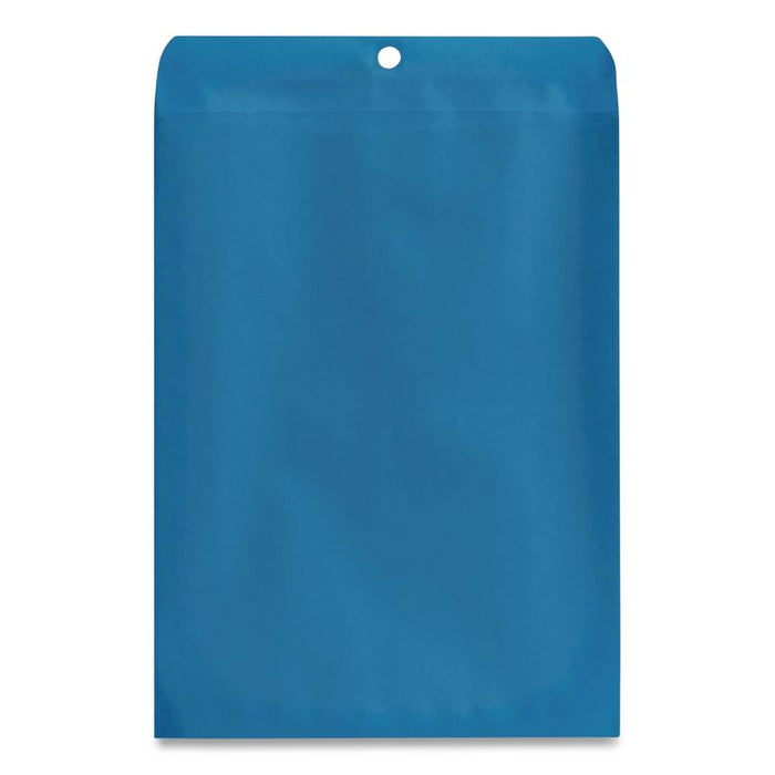Clasp Envelope, 28 lb Bond Weight Kraft, #90, Square Flap, Clasp/Gummed Closure, 9 x 12, Blue, 10/Pack