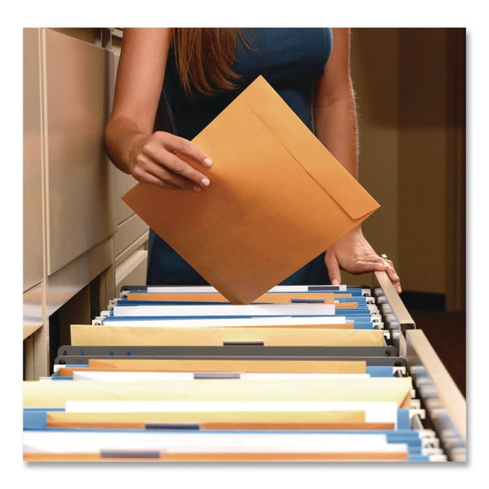 Catalog Envelope, 28 lb Bond Weight Kraft, #13 1/2, Square Flap, Gummed Closure, 10 x 13, Brown Kraft, 250/Box