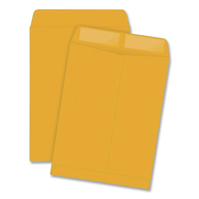 Catalog Envelope, 28 lb Bond Weight Kraft, #13 1/2, Square Flap, Gummed Closure, 10 x 13, Brown Kraft, 100/Box