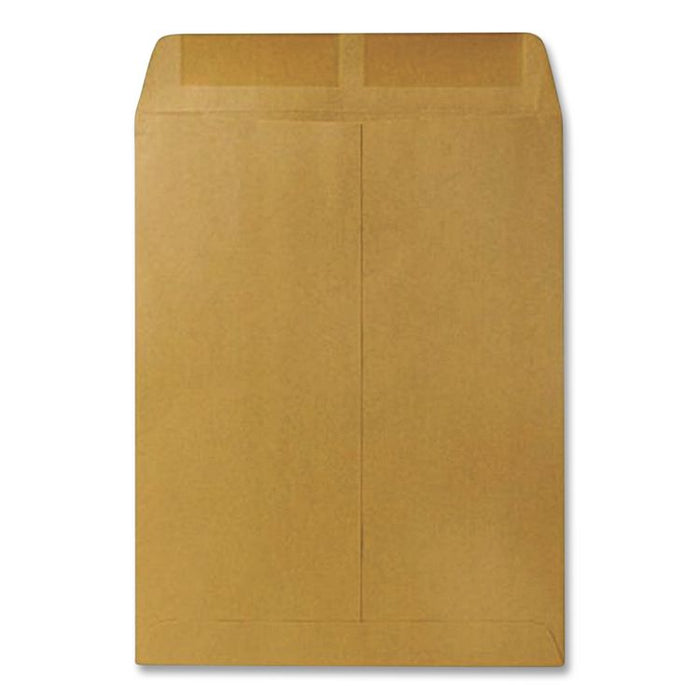 Catalog Envelope, 28 lb Bond Weight Kraft, #13 1/2, Square Flap, Gummed Closure, 10 x 13, Brown Kraft, 100/Box