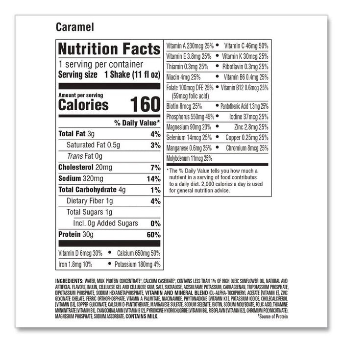 Caramel Shake, 11 oz Bottle, 15/Carton