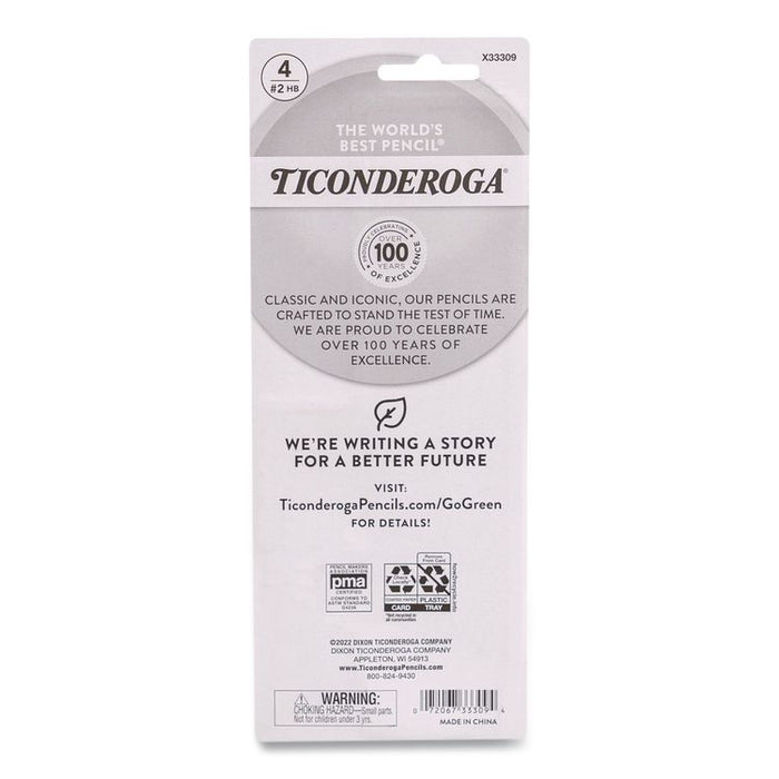 Ticonderoga My First Wooden Pencil, HB (#2), Black Lead, Yellow Barrel, 4/Pack