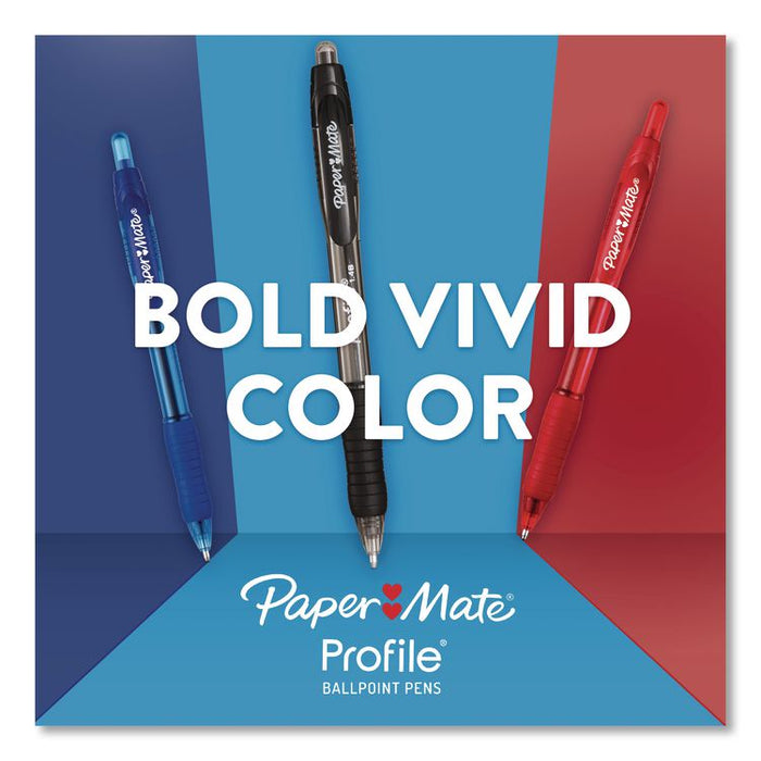 Profile Ballpoint Pen, Retractable, Bold 1.4 mm, Assorted Ink and Barrel Colors, 12/Set