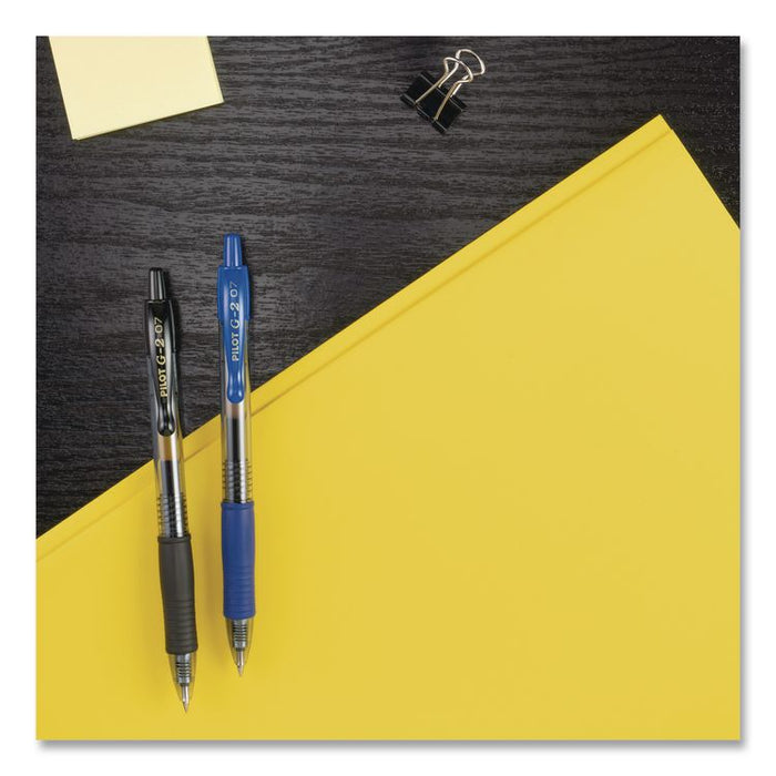G2 Premium Gel Pen, Retractable, Fine 0.7 mm, Blue Ink, Smoke/Blue Barrel, 5/Pack