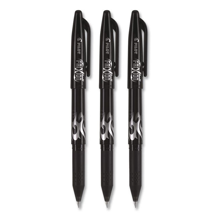 FriXion Ball Erasable Gel Pen, Stick, Fine 0.7 mm, Black Ink, Black Barrel, 3/Pack