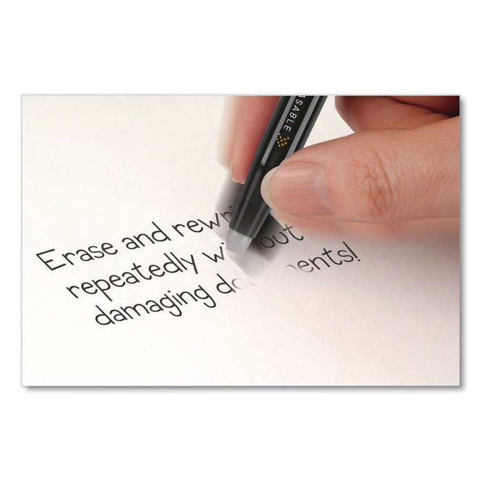FriXion Ball Erasable Gel Pen, Stick, Fine 0.7 mm, Black Ink, Black Barrel, 3/Pack