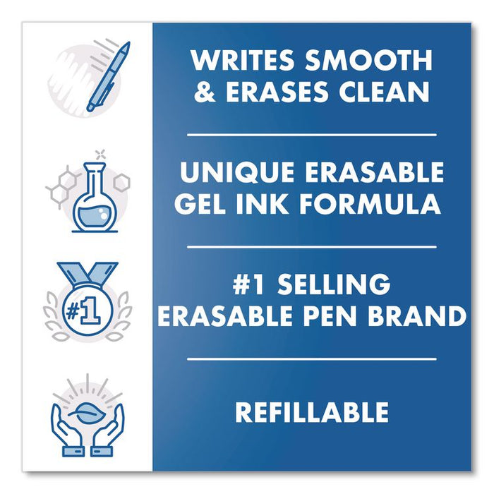 FriXion Ball Erasable Gel Pen, Stick, Fine 0.7 mm, Blue Ink, Blue Barrel, 3/Pack