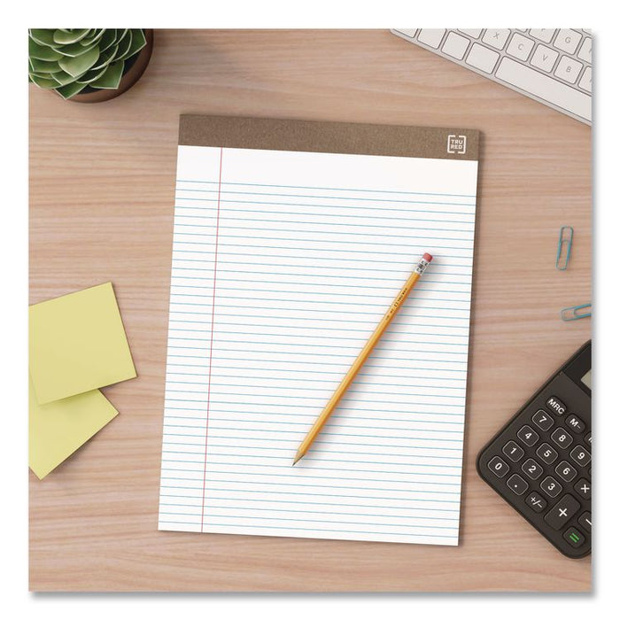 100% Recycled Notepads, Narrow Rule, (50) White 8.5 x 11 Sheets, Dozen