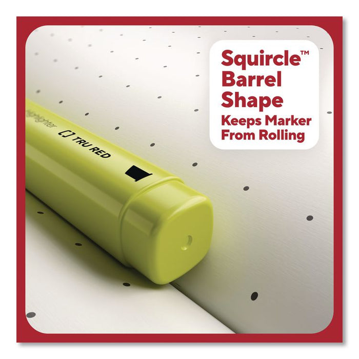 Tank Highlighters with Grip, Fluorescent Yellow Ink, Chisel Tip, Yellow Barrel, Dozen