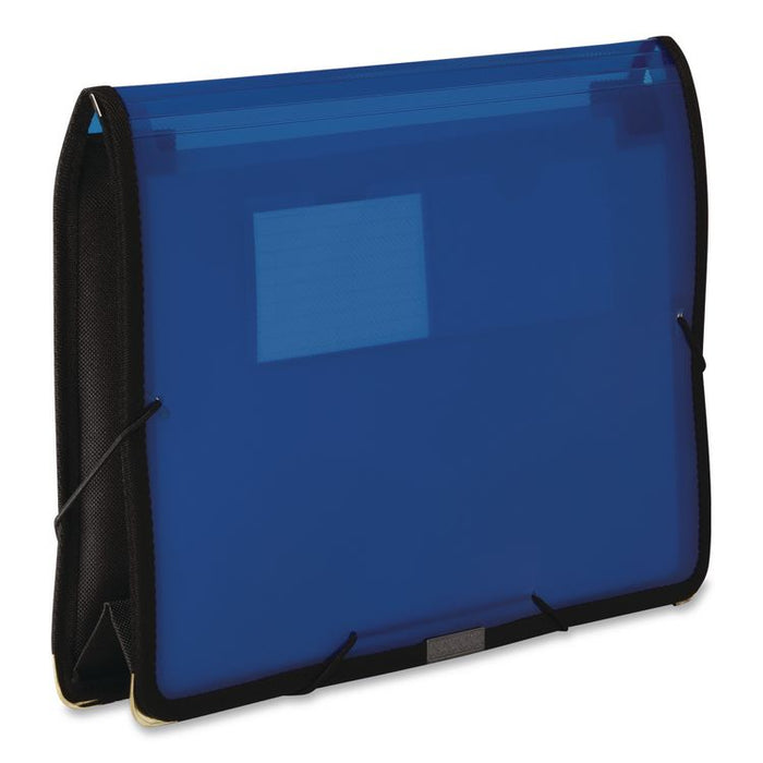 UltraColor Expanding Wallet with Elastic Closure, 3.5" Expansion, 1 Section, Letter Size, Blue