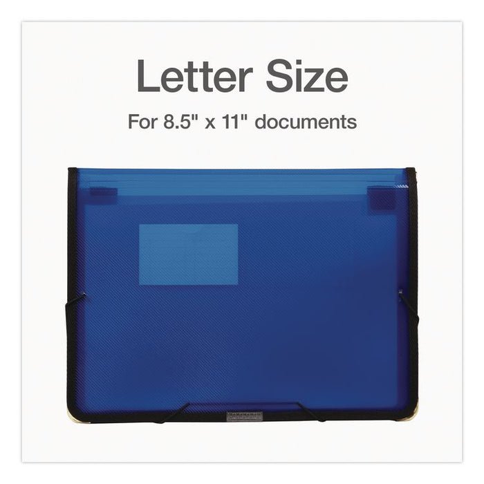 UltraColor Expanding Wallet with Elastic Closure, 3.5" Expansion, 1 Section, Letter Size, Blue