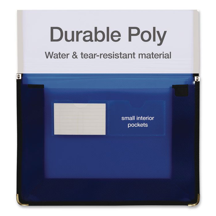 UltraColor Expanding Wallet with Elastic Closure, 3.5" Expansion, 1 Section, Letter Size, Blue