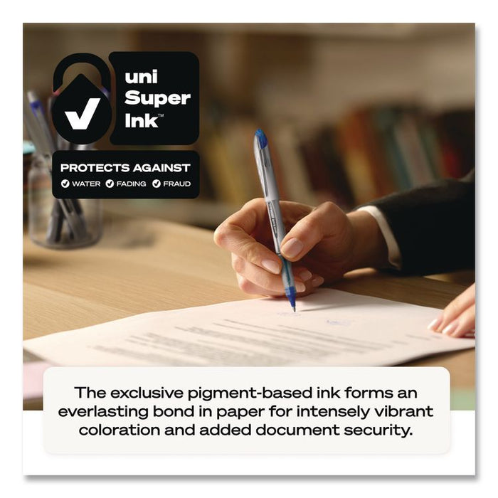 VISION ELITE Rollerball Pen, Stick, Bold 0.8 mm, Black Ink, White/Black/Clear Barrel, 4/Pack
