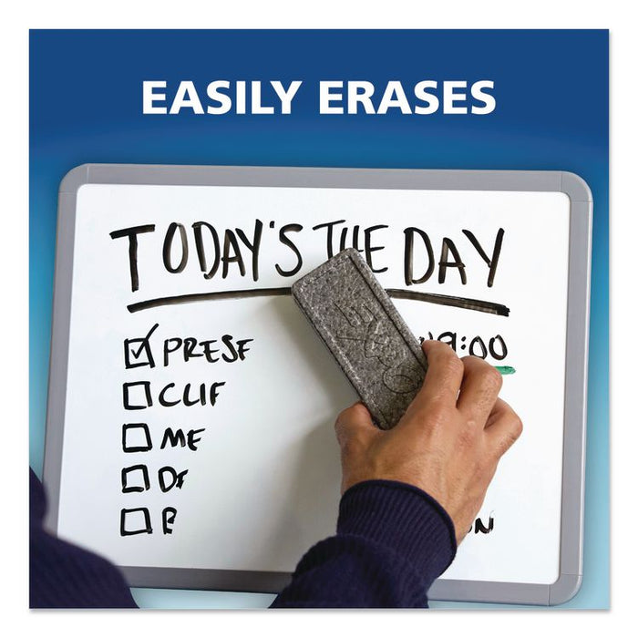 Dry Erase Marker, Fine Tip, Black, 4/Pack