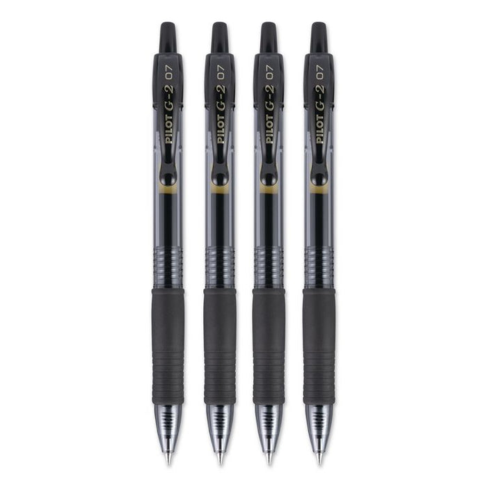 G2 Premium Gel Pen, Retractable, Fine 0.7 mm, Black Ink, Smoke/Black Barrel, 4/Pack