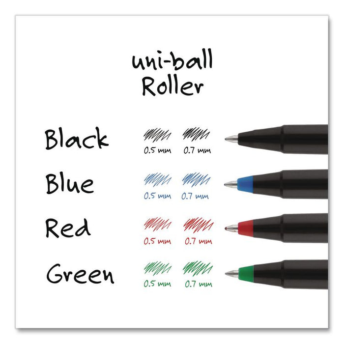 Rollerball Pen, Stick, Micro 0.5 mm, Black Ink, Black Barrel