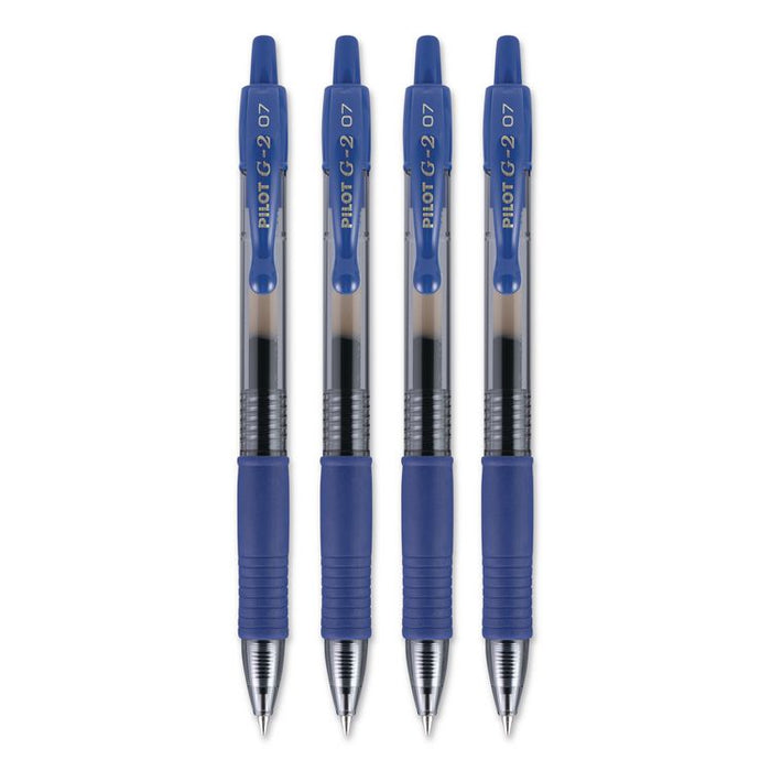 G2 Premium Gel Pen, Retractable, Fine 0.7 mm, Blue Ink, Smoke/Blue Barrel, 4/Pack
