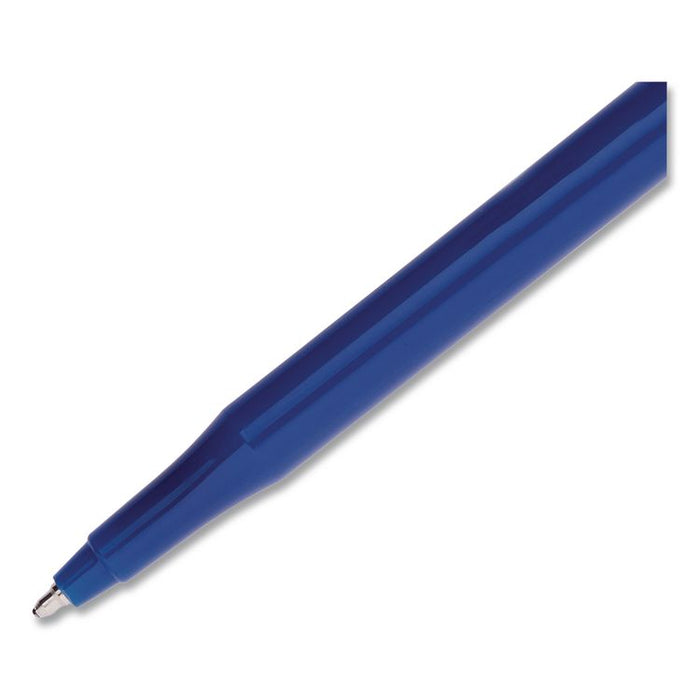 Eraser Mate Ballpoint Pen, Stick, Medium 1 mm, Blue Ink, Blue Barrel, 5/Pack