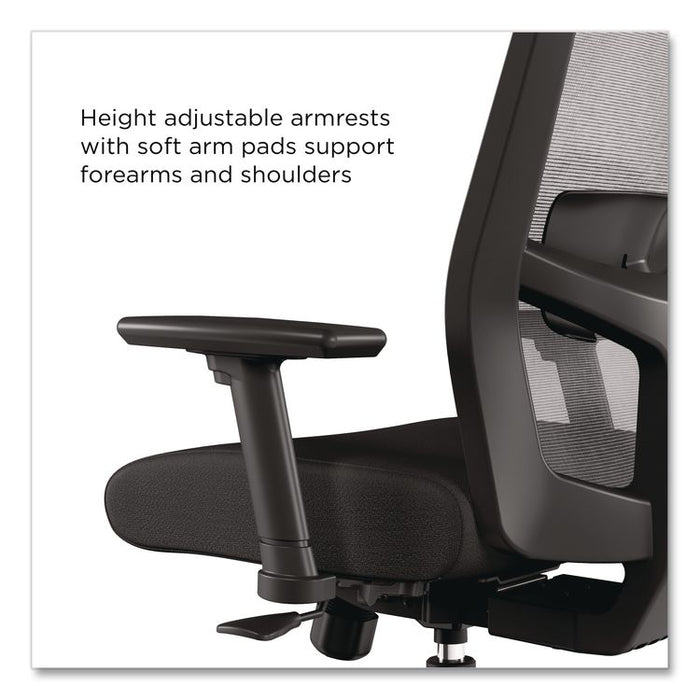 Workspace2.0 500 Series Task Chair, Supports Up to 300 lb, 17.8" - 22.8" Seat Height, Black Fabric Seat/Mesh Back, Black Base