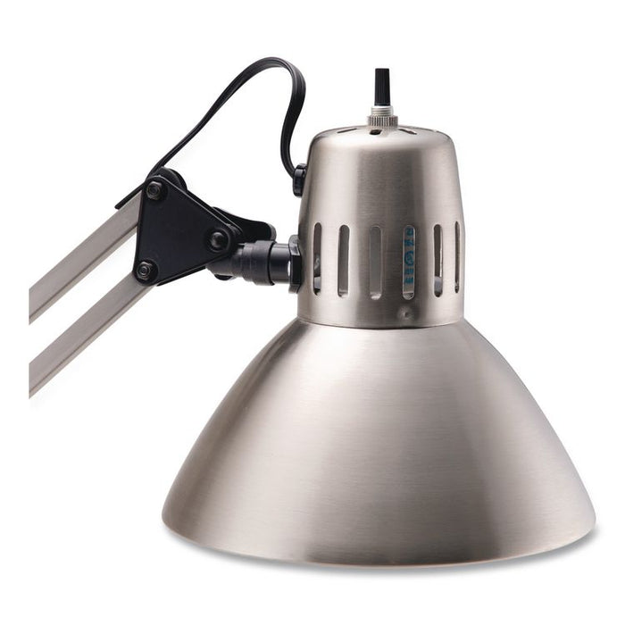 LED Desk Lamp Clamp Mount, Swing Arm, 34" High, Brushed Nickel/Black
