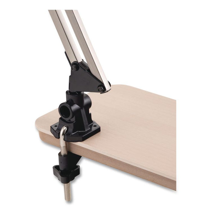LED Desk Lamp Clamp Mount, Swing Arm, 34" High, Brushed Nickel/Black