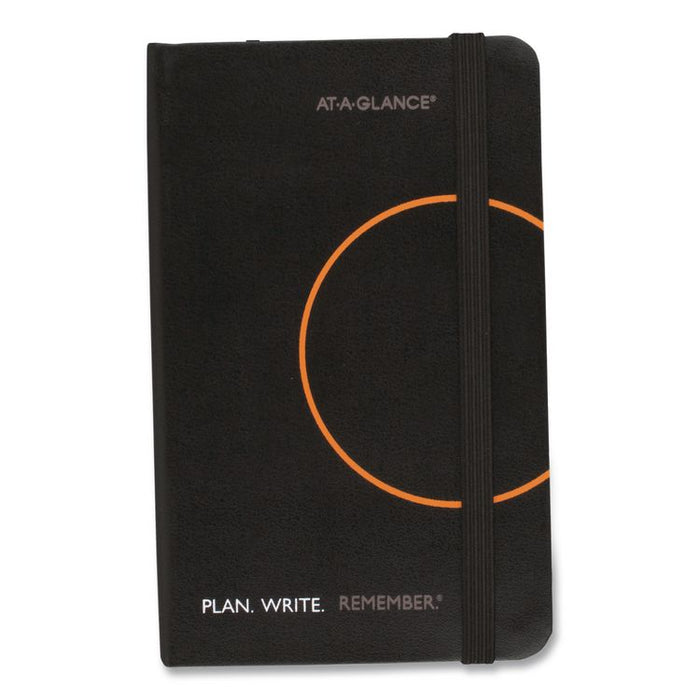 Plan. Write. Remember. Planning Notebook with Reference Calendar, 5.63 x 3.56, Black/Gold-Circle Cover, Undated