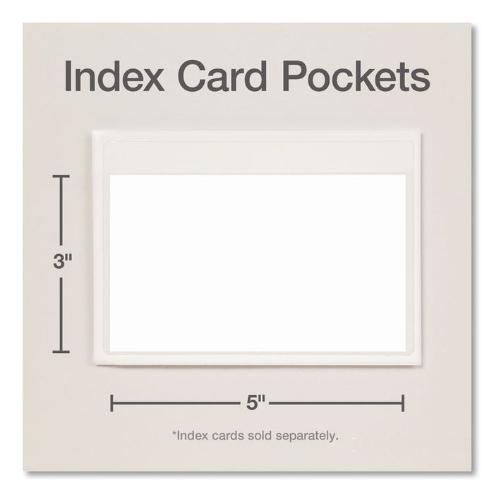 HOLD IT Index Card Pocket, Top Load, 3 x 5, Clear, 100/Box