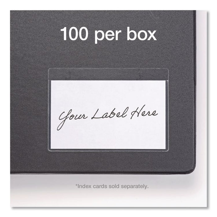 HOLD IT Index Card Pocket, Top Load, 3 x 5, Clear, 100/Box