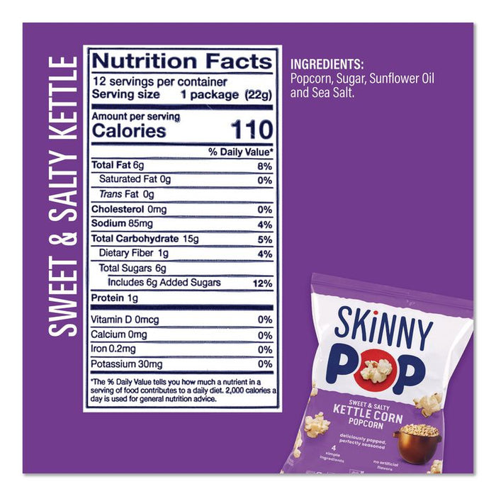 Popcorn Variety Snack Pack, 0.5 oz Bag, 36 Bags/Carton
