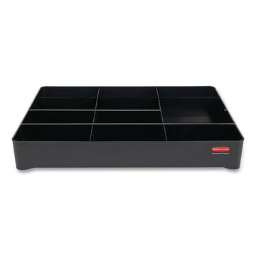 Amenity Organizer for all Rubbermaid Commercial Full Size and Compact Housekeeping Carts, 11 Sections, 18.75 x 3.62, Black