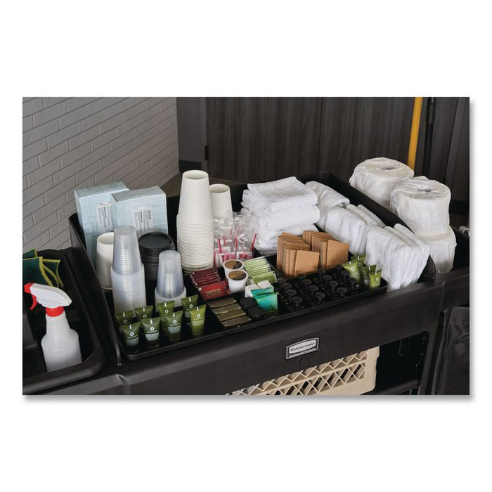 Amenity Organizer for all Rubbermaid Commercial Full Size and Compact Housekeeping Carts, 11 Sections, 18.75 x 3.62, Black