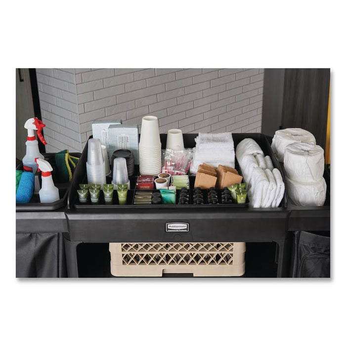 Amenity Organizer for all Rubbermaid Commercial Full Size and Compact Housekeeping Carts, 11 Sections, 18.75 x 3.62, Black