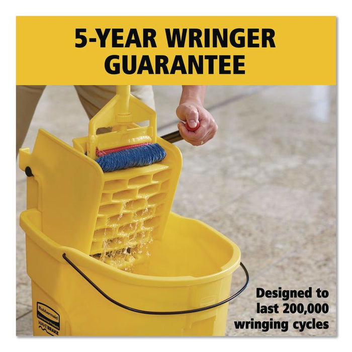 WaveBrake 2.0 Bucket/Wringer Combos, Side-Press, 26 qt, Plastic, Yellow