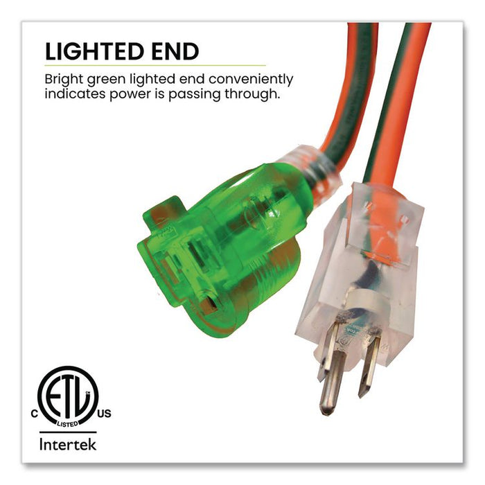 16 AWG Outdoor Extension Cord, 100 ft, 10 A, Orange