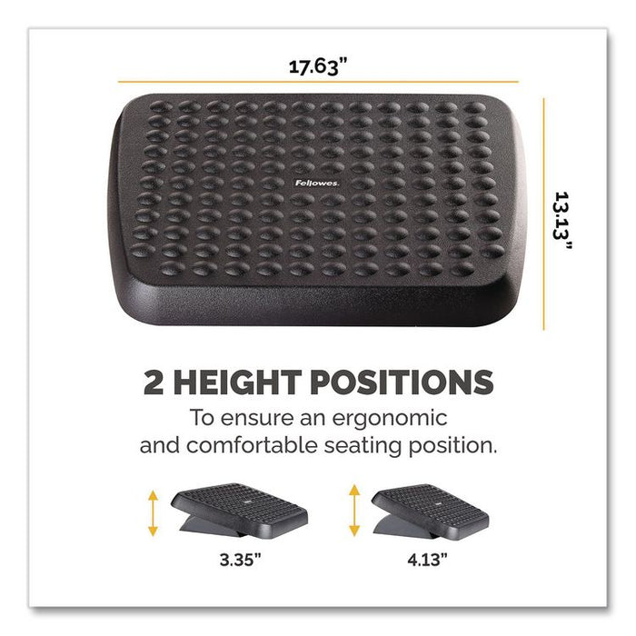 Standard Footrest, Adjustable, 17.63w x 13.13d x 3.75h, Graphite