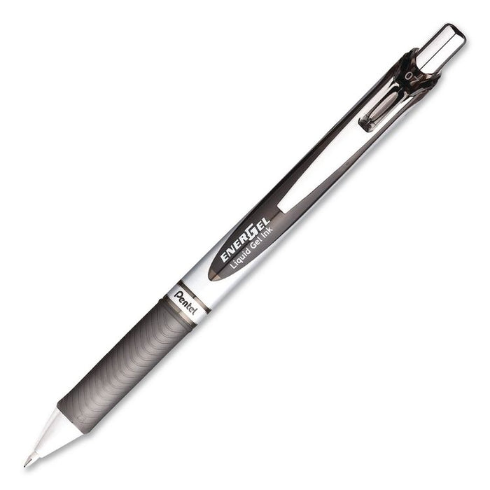 EnerGel RTX Liquid Gel Pen, Retractable. Medium 0.7 mm, Black Ink, Black/Gray Barrel, 3/Pack