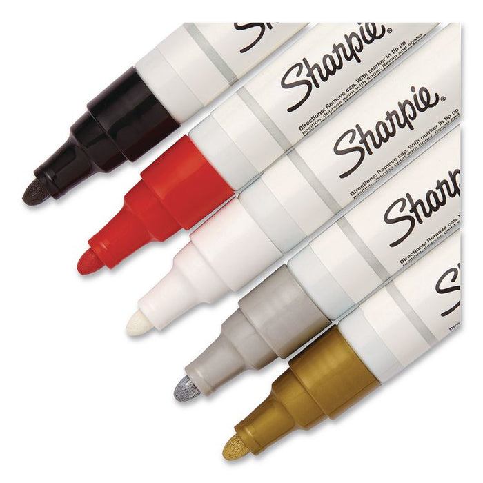 Permanent Paint Marker, Medium Bullet Tip, Assorted, 5/Pack