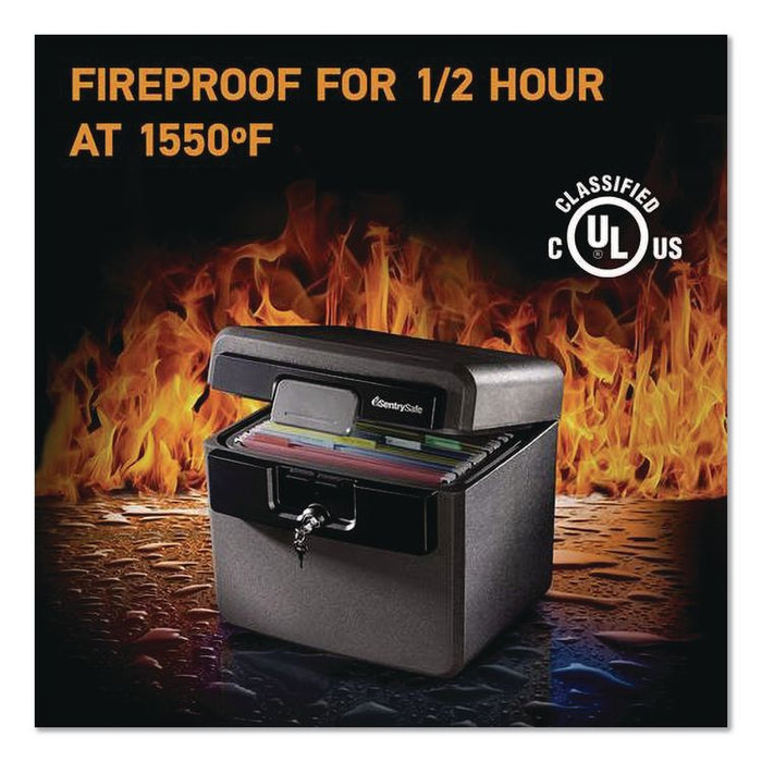 Fire-Resistant/Waterproof Safe with Key, 15.5 x 13.5 x 14.3. 0.65 cu ft, Gray
