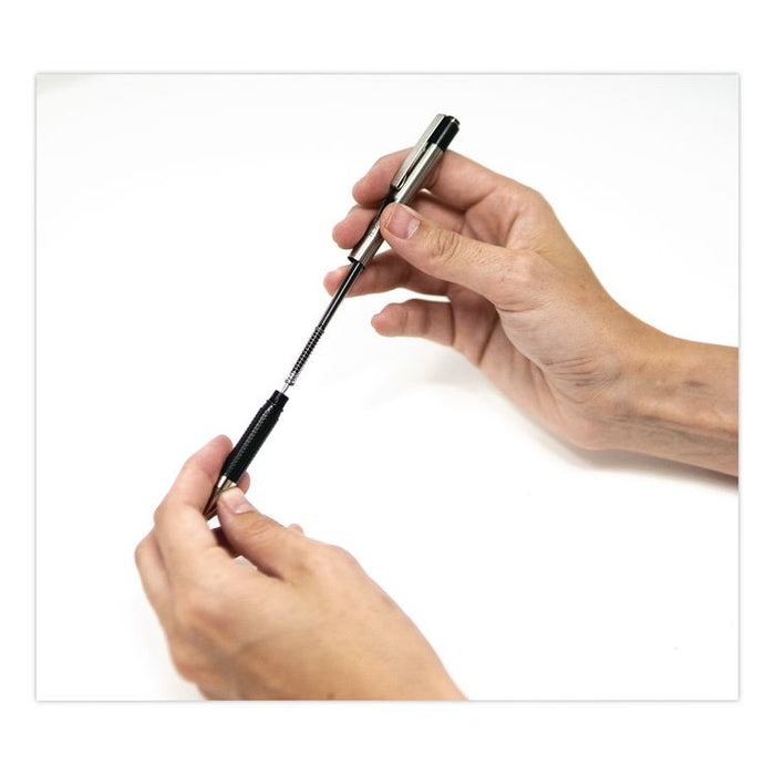 G-301 Gel Pen, Retractable, Medium 0.7 mm, Black Ink, Stainless Steel/Black Barrel, 2/Pack