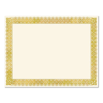 Certificates, 8.5 x 11, Ivory with Gold Border, 15/Pack