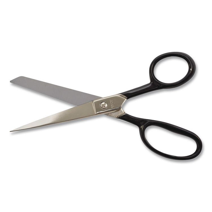 Forged Steel Standard Scissors, 8" Long, Straight Black Handle
