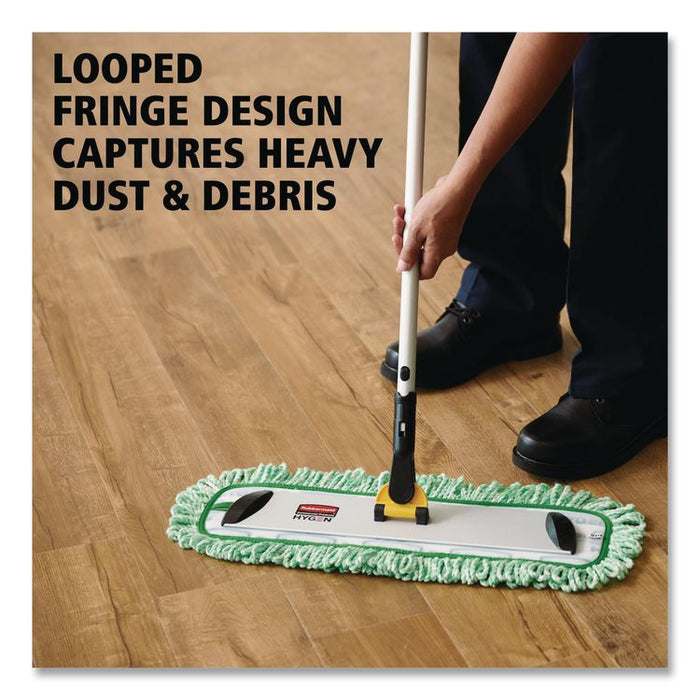 Dust Pad with Fringe, Microfiber, 18" Long, Green, 6/Carton