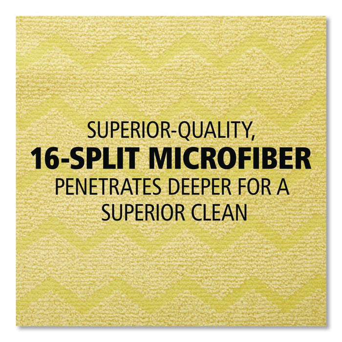 Reusable Cleaning Cloths, Microfiber, 16 x 16, Yellow, 12/Carton