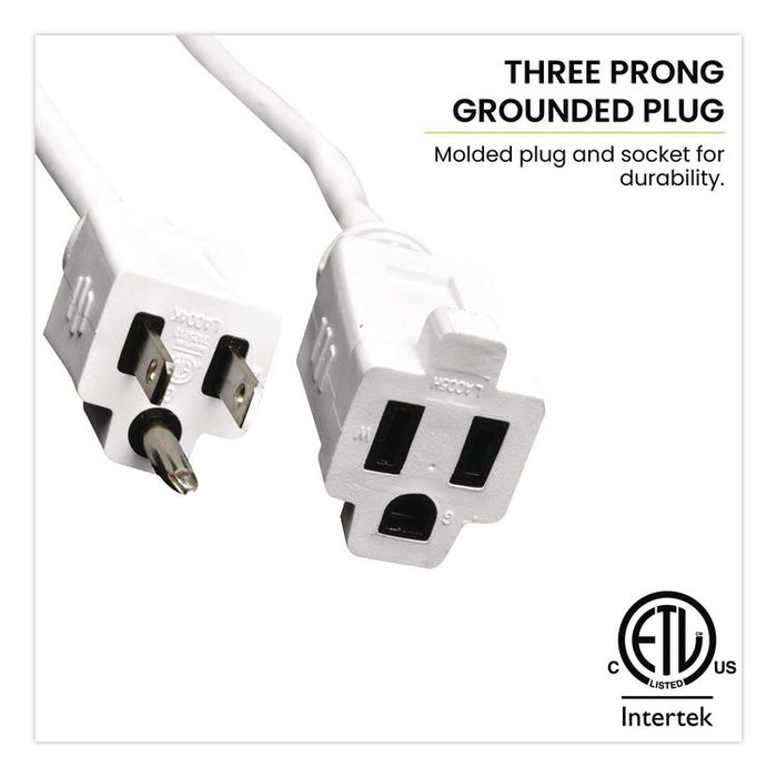 16 AWG Outdoor Extension Cord, 18 ft, 13 A, White