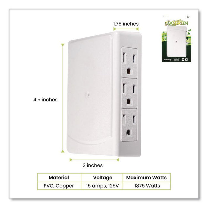 6 Outlet Side Mount Wall Tap, White