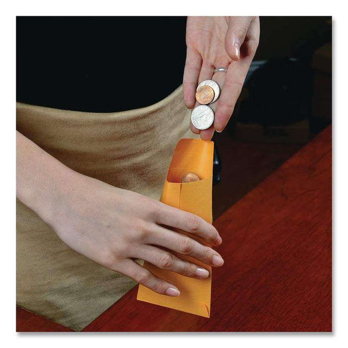 Kraft Coin and Small Parts Envelope, #3, Square Flap, Gummed Closure, 2.5 x 4.25, Brown Kraft, 500/Box