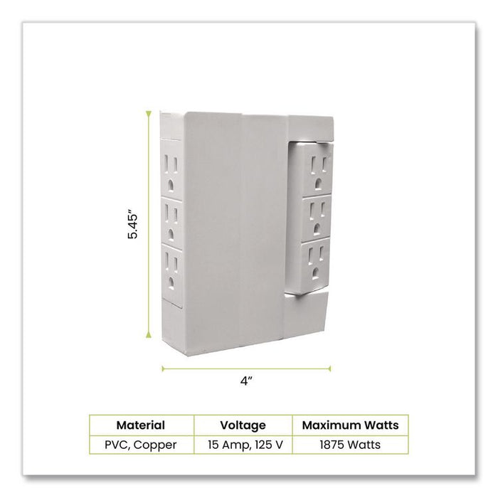 6 Outlet Swivel Wall Tap, White