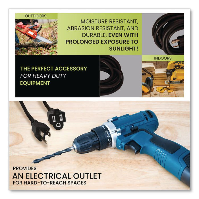 16 AWG Outdoor Extension Cord, 50 ft, 13 A,  Black