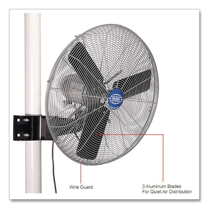 Deluxe Oscillating Fan, Pole or Column Mount, 24", 4,660 CFM, 1/2 hp