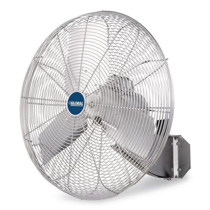 Washdown Wall Mount Fan, 24", 1 Speed, Silver
